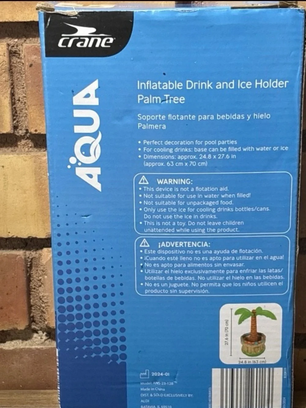Crane Floating Drink and Ice Holder Palm Tree